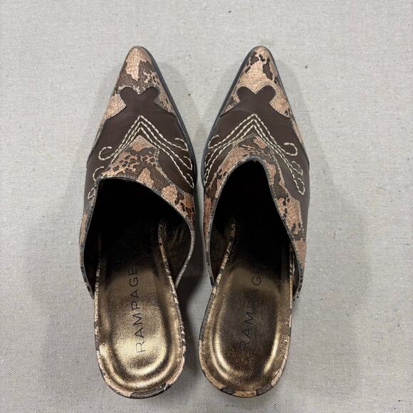 RAMPAGE EUC WOMEN'S SIZE 9.5 RILLEY COWGIRL MULES SLIPON SHOES - Picture 3 of 5